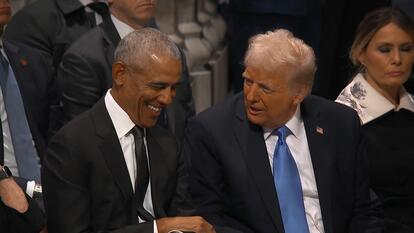 Trump and Obama at Jimmy Carter's Funeral
