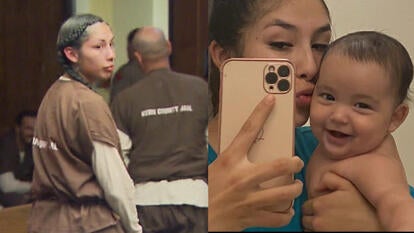 Maya Hernandez in court, Hernandez and her baby