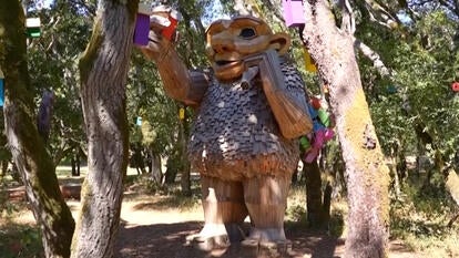 Giant troll statue in the woods