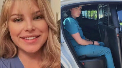 Autumn Bardisa posing as a registered nurse, in police custody