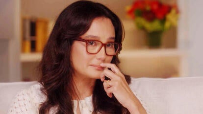 Emma Heming Willis holding back tears in an interview