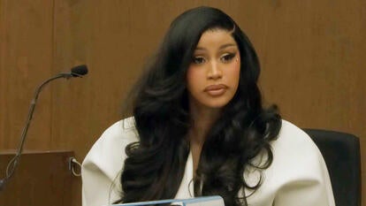 Cardi B testifying on the stand in court