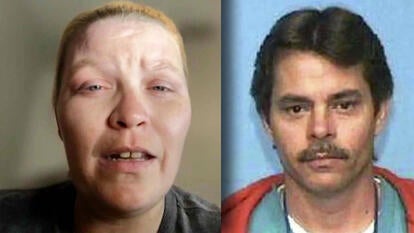 Deborah Brashers speaking in an interview / Mugshot of Robert Eugene Brashers