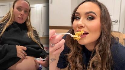 Shelby Edge injecting herself with medication / Shelby Edge eating pasta