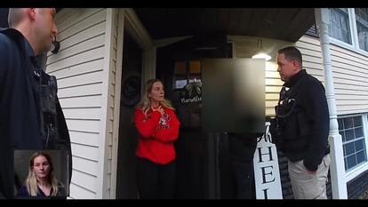 Police arrested a teacher at her home 