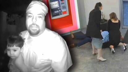 ER Nurse Nick Arreola on doorbell camera security footage / Daniel Greco surrounded by nurses giving CPR