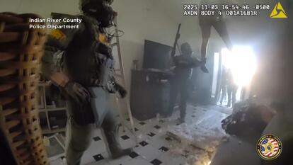 Suspect Falls Through Ceiling