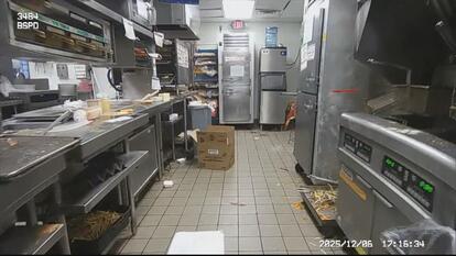 Empty kitchen at Hardee's restaurant
