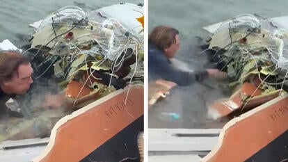 Man Jumping Into Action After Plane Crash