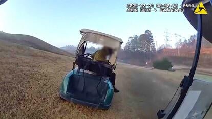Suspect in golf cart