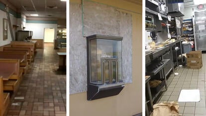 Eerily empty fast-food places 