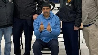 Venezuelan President Nicolas Maduro after his capture 