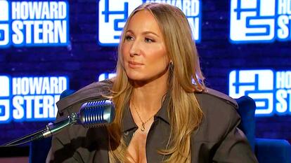 Nikki Glaser being interviewed for Howard Stern