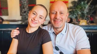 Lucy Harrison and Kris Harrison posing for a photo