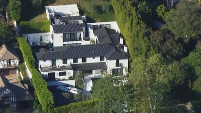 Bird's eye view of Rihanna's home in Beverly Hills, California 
