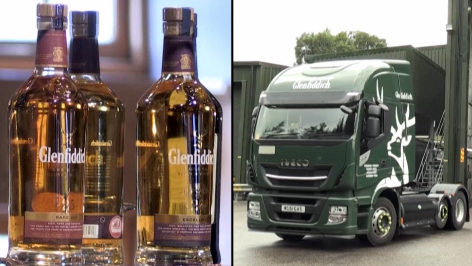 Glenfiddich is using waste products created during the distillation process to fuel their delivery trucks. 