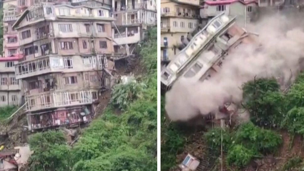 Shocking Video Shows Building Collapse 