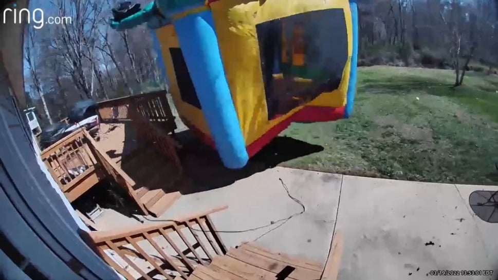 Bouncy Castle Takes Flight With Kids Inside