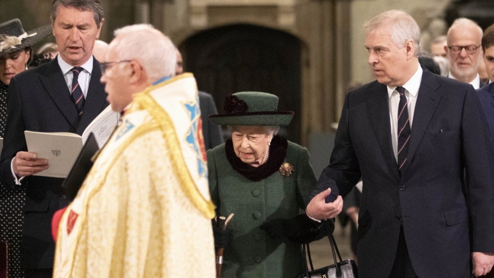 Disgraced Prince Andrew Escorts Queen to Father’s Memorial