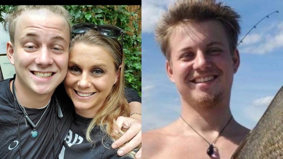 Hunter Lee Clemons and his mother Christy Myers-Couvillier; Hunter fishing. The 22-year-old died after a long battle with drug addiction.
