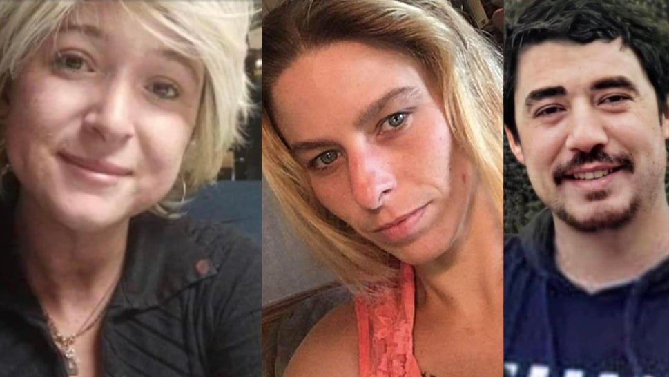 From left to right) Jordan Tompkins, Brittany McMahon and Dimitri Perez went missing from the same 50-mile radius in Texas over the last few months, officials said.