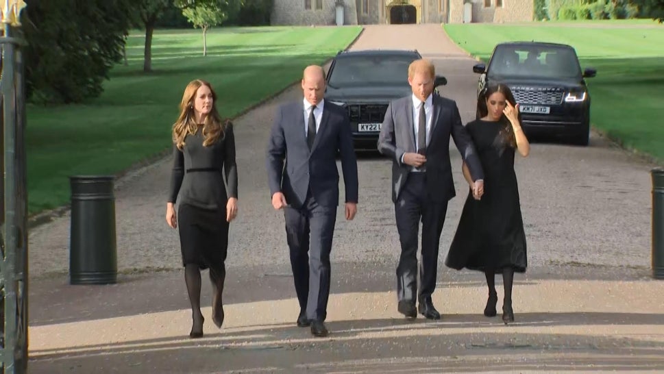 Royal ‘Fab 4’ Meets Mourners Outside of Windsor Castle 