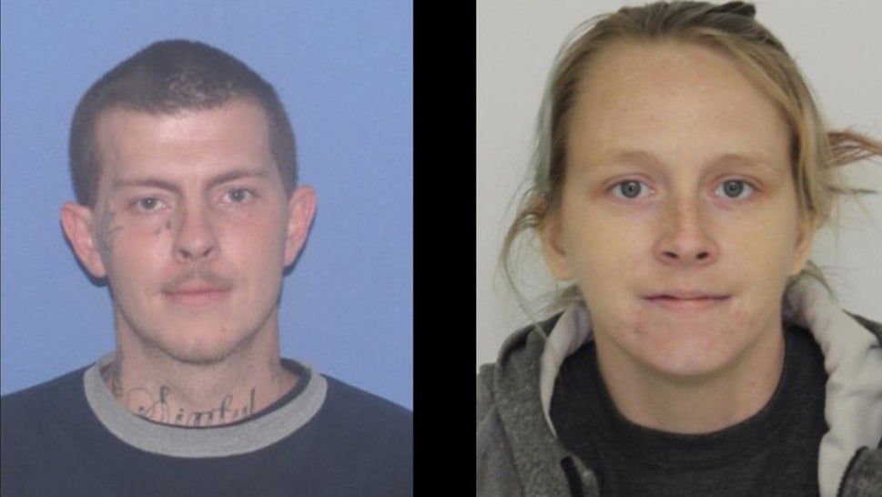 Wanted poster with Franklin “TJ” Varney, (L) and Megan Smith (R)