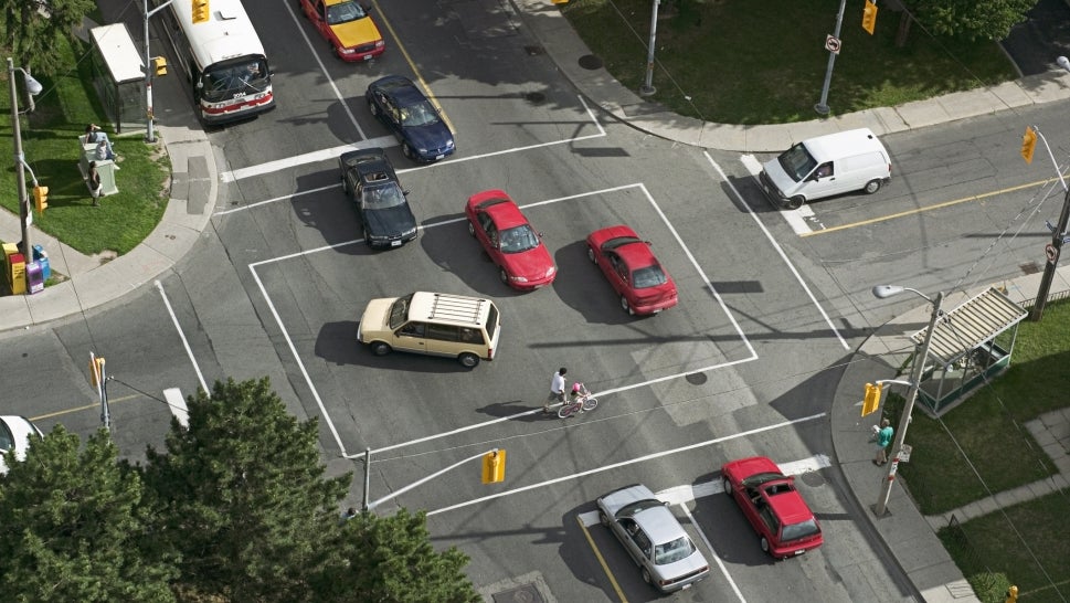 Intersection aerial view