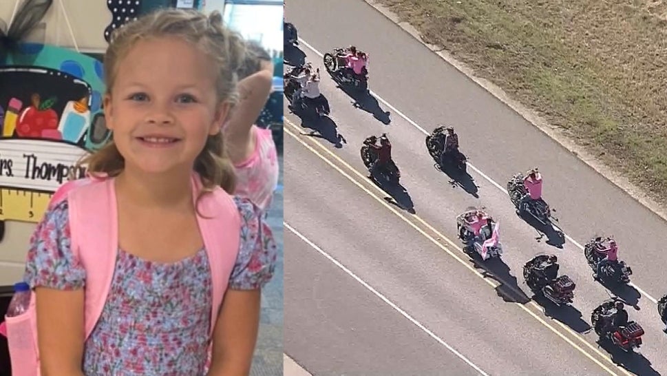 Motorcyclists Honor Slain 7-Year-Old Athena Strand 