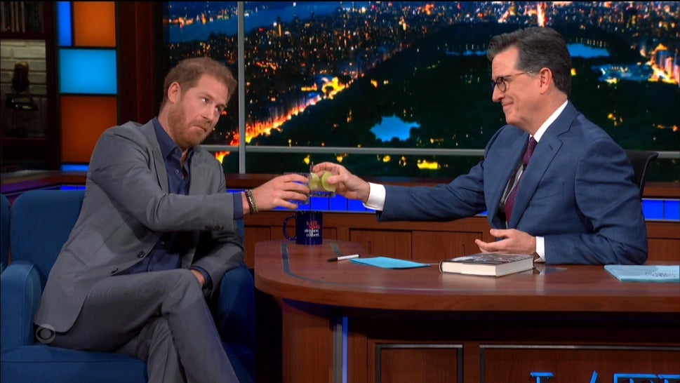Prince Harry Drinks Tequila With Stephen Colbert