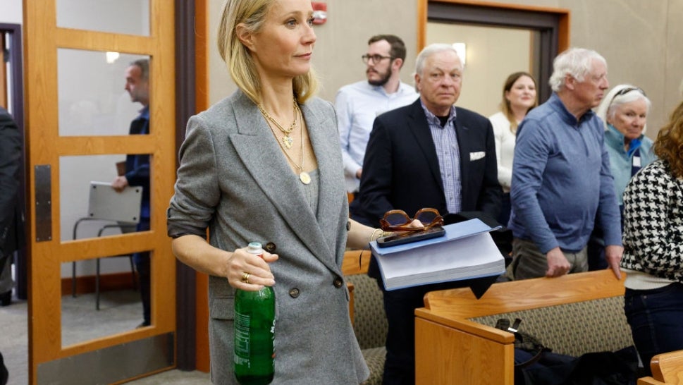 Actress Gwyneth Paltrow enters the courtroom after a lunch break on March 23, 2023, in Park City, Utah. Terry Sanderson is suing actress Gwyneth Paltrow for $300,000, claiming she recklessly crashed into him while the two were skiing on a beginner run at Deer Valley Resort in Park City, Utah in 2016. (Photo by Jeff Swinger-Pool/Getty Images)