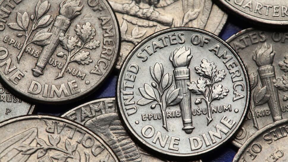pile of U.S. dimes