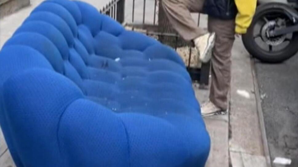 Woman Finds $8,000 Luxury Couch on Sidewalk 