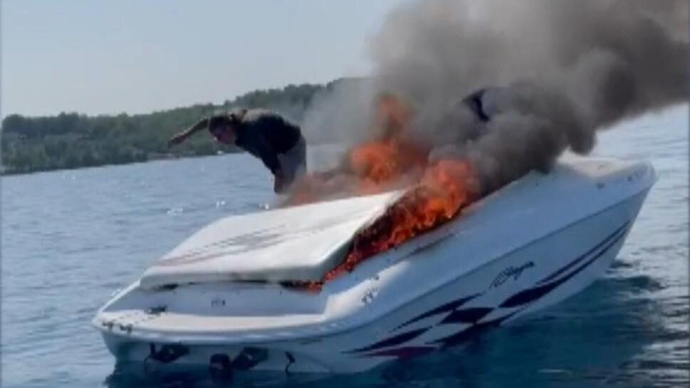 Couple Helps Save 2 People Stuck on Boat Engulfed in Flames