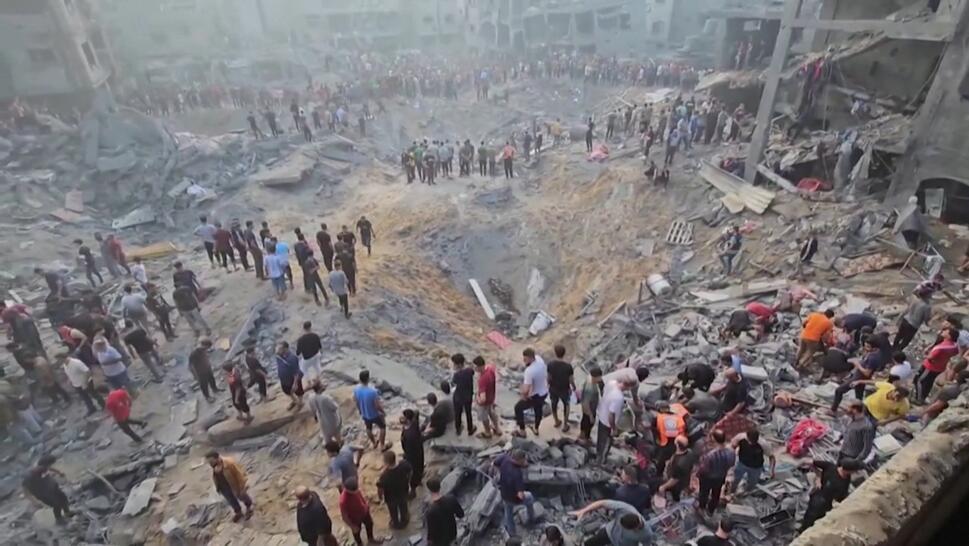 Refugee camp bombed by Israel