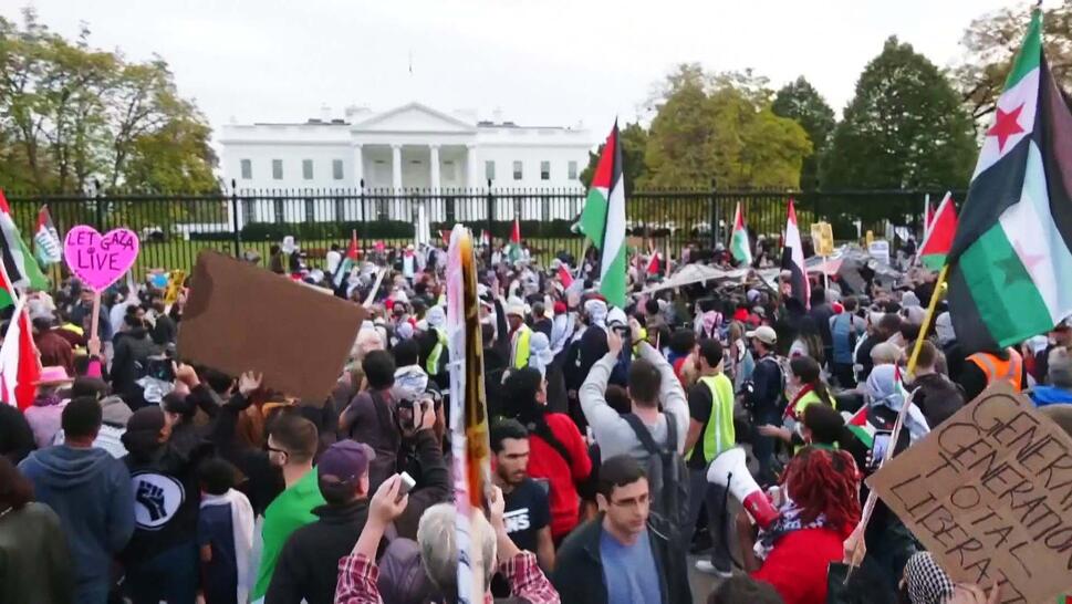 Pro-Palestinian protest out The White House.