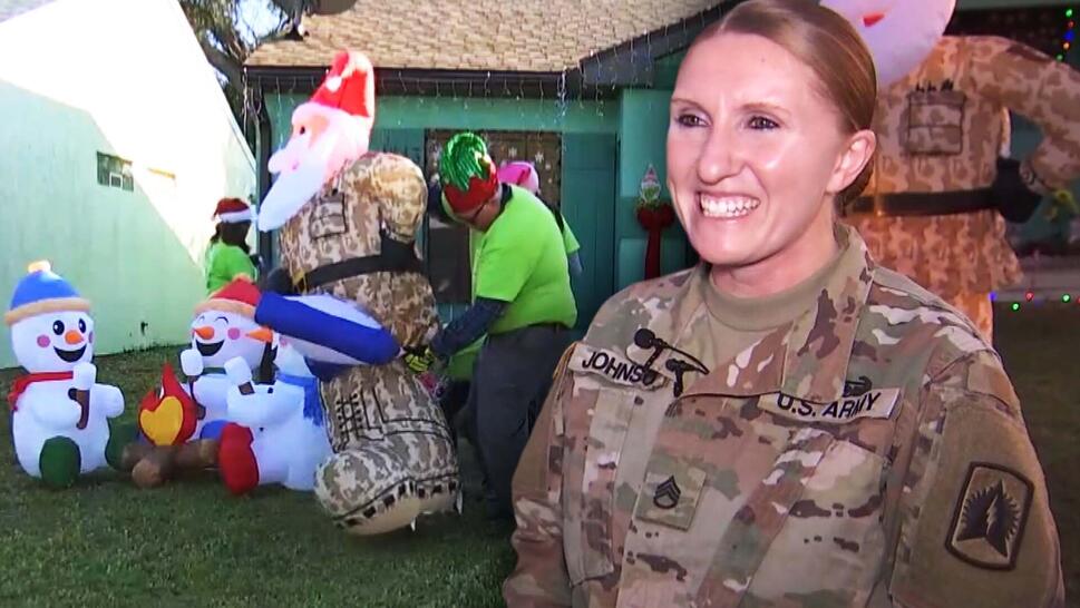 A holiday surprise awaited Army Staff Sergeant Pamela Johnson at her Florida home.