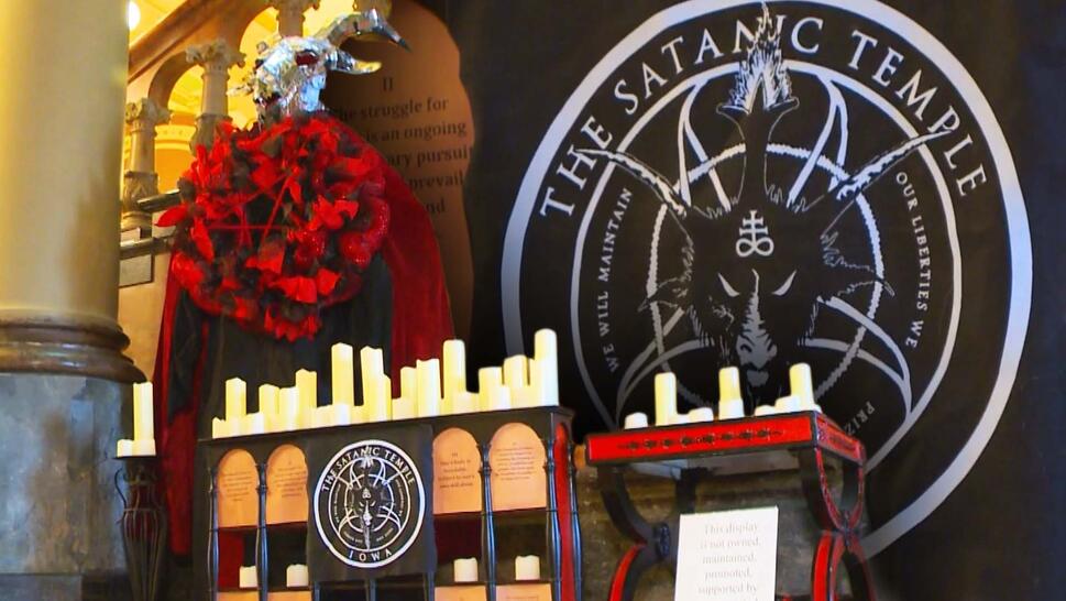 The Satanic Temple has erected a display inside the Iowa State Capitol building.