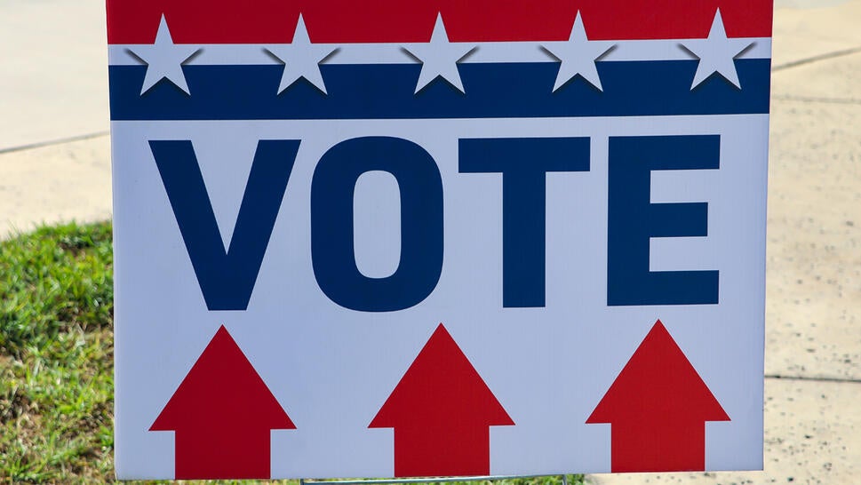 A generic voting sign
