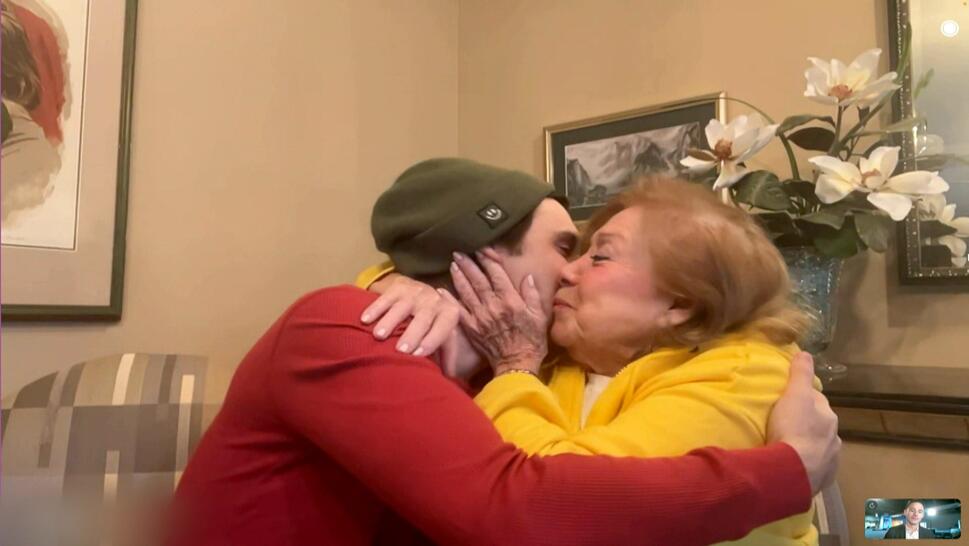 Man hugging his grandma