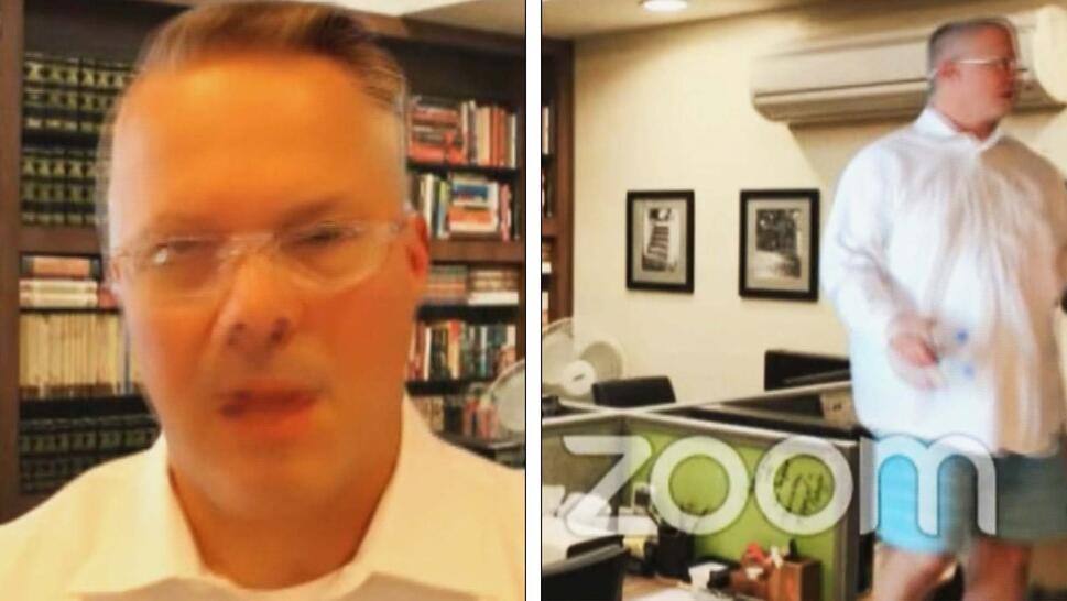 Lawyer on a zoom call without pants