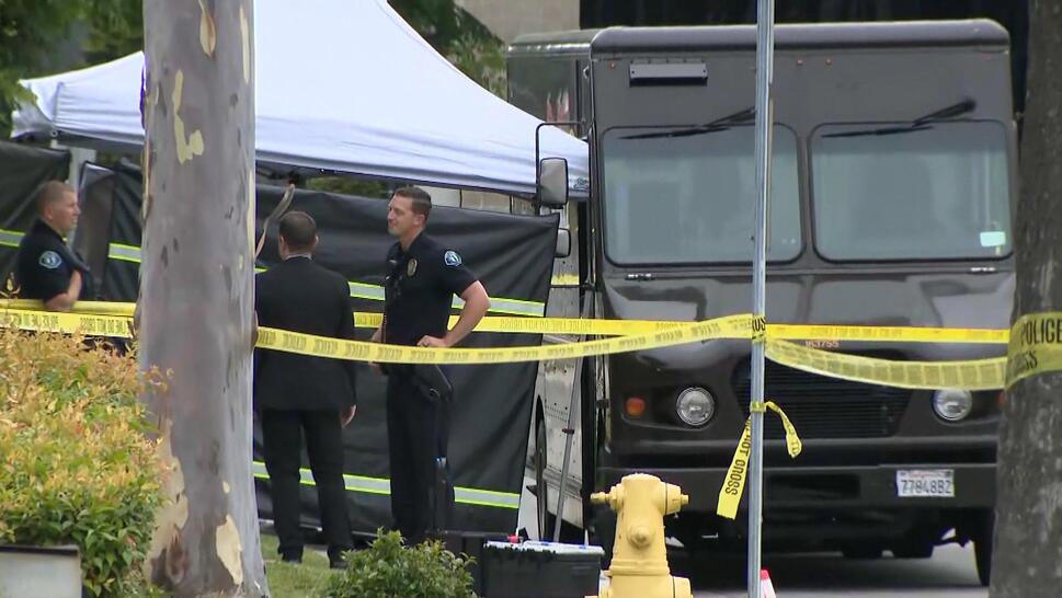 Crime scene involving UPS truck