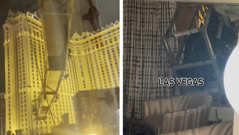 Window Washing Rig Smashes Into Hotel Room