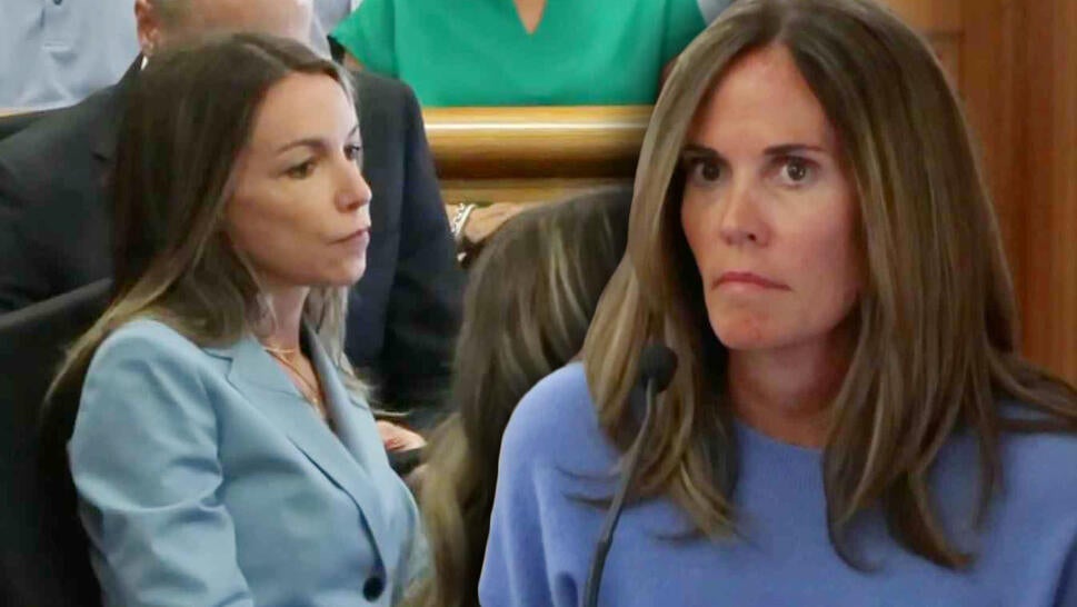 Karen Read in court / Jennifer McCabe on witness stand