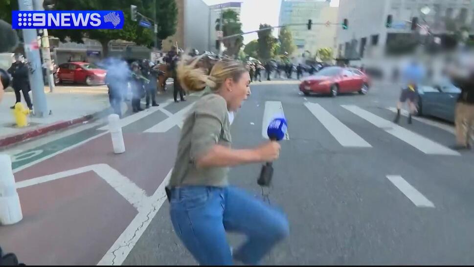 Australian TV journalist shot by officer with rubber bullet in Los Angeles