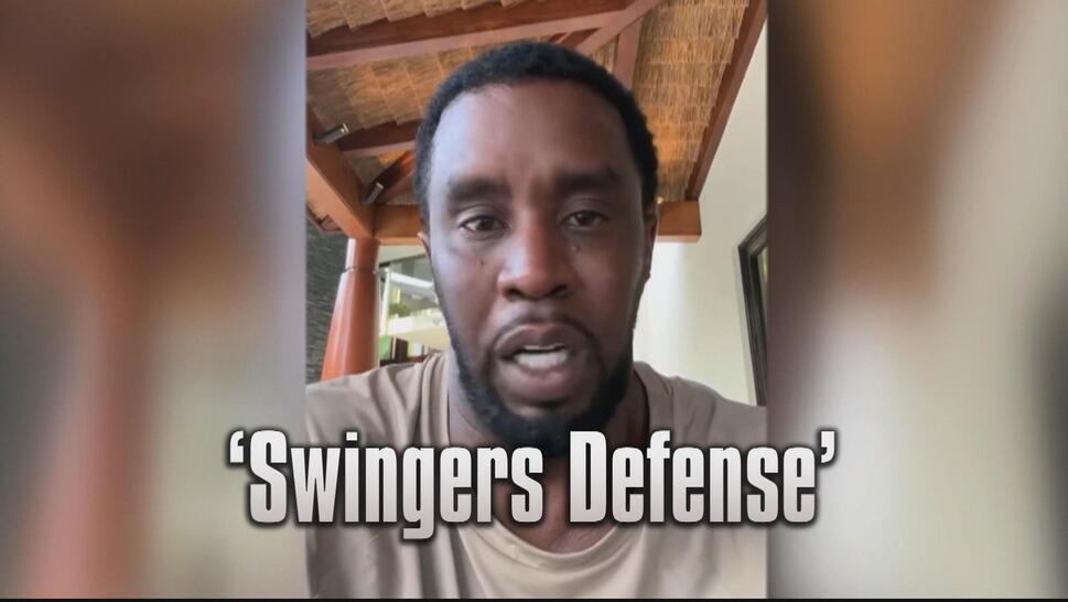 Sean "Diddy" Combs, with 'Swingers Defense' below his face