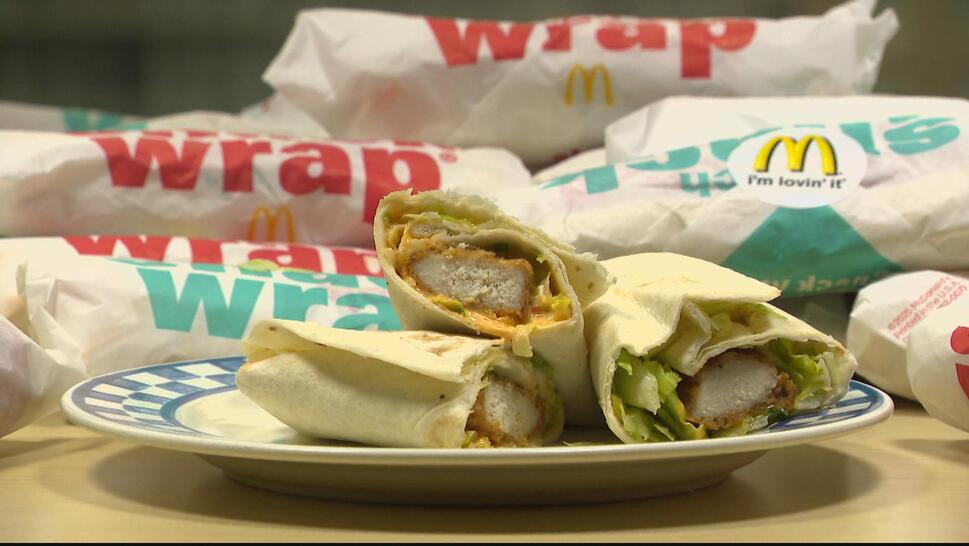 McDonald's Snack Wrap on a plate