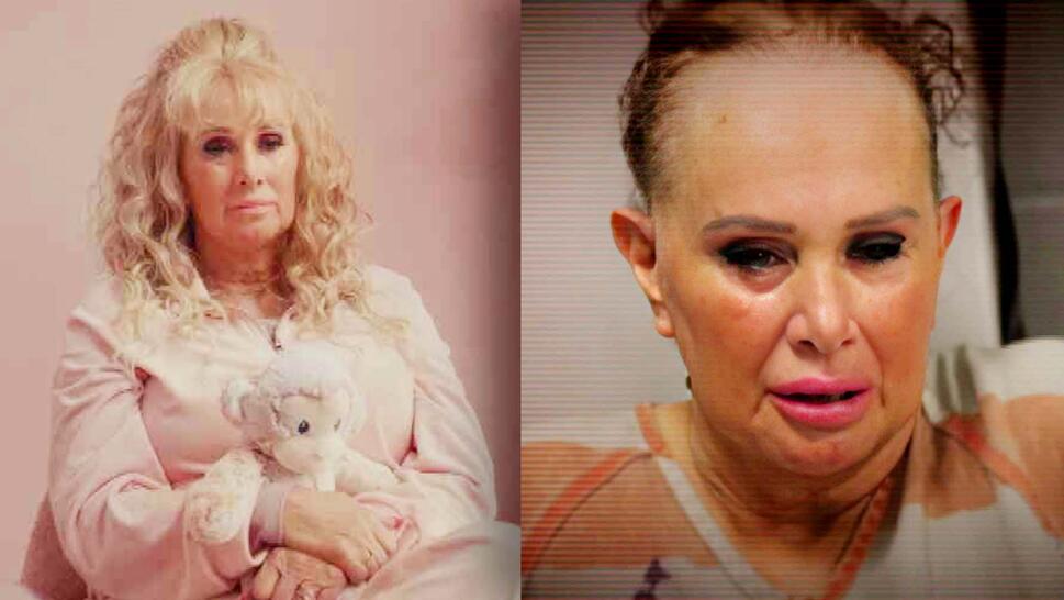 Tonia Haddix dressed in pink holding a pink chimp stuffed animal for Max's 'Chimp Crazy' / Tonia Haddix mugshot 