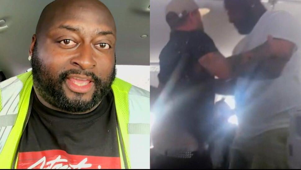 Plane passenger Ray Riley, video of Riley helping restrain an unruly passenger
