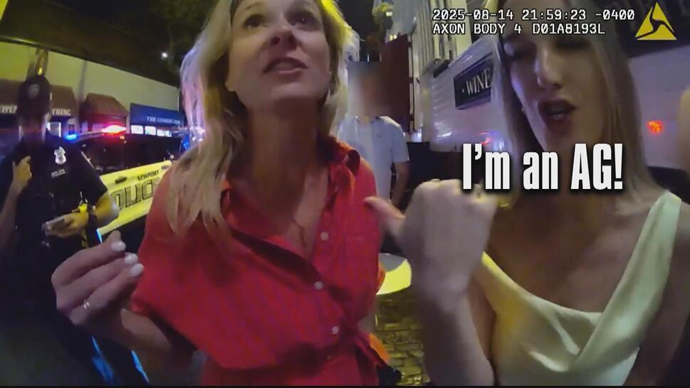 Police bodycam footage of Devon Flanagan; text reads, "I'm an AG!"